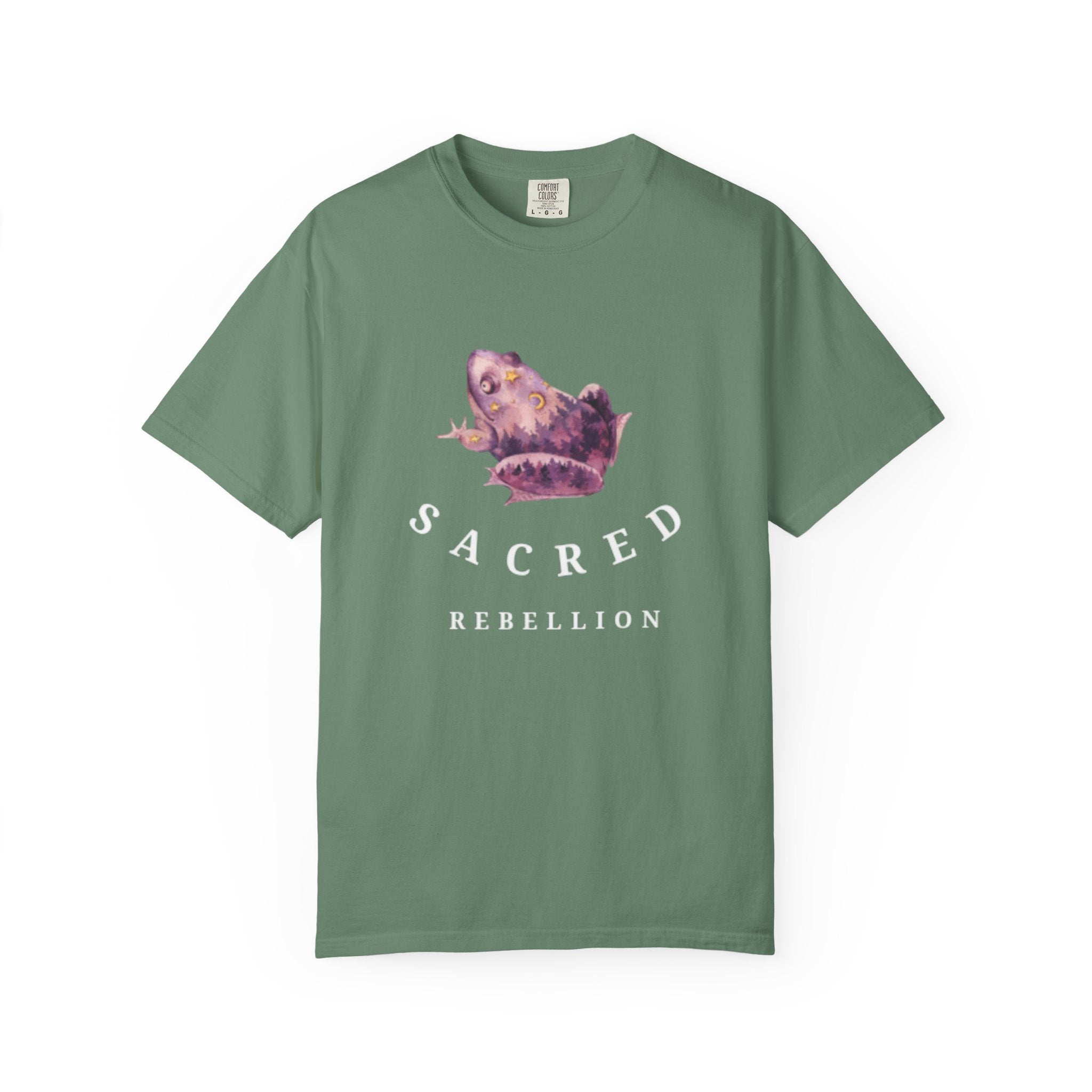 Sacred Rebellion Unisex Sacred Toad, Garment-Dyed T-shirt | Unique, Artistic Tee for Creatives, Casual Wear, Gifts, Summer Style, Spiritual, Quirky, Eco-Friendly Fashion