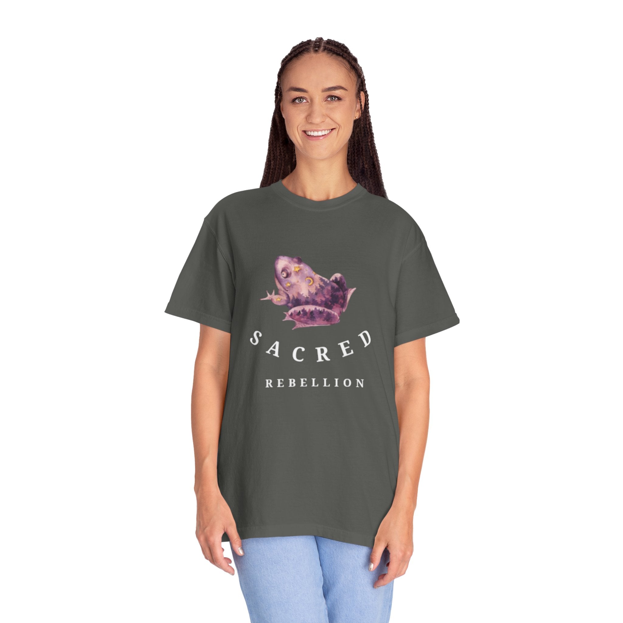 Sacred Rebellion Unisex Sacred Toad, Garment-Dyed T-shirt | Unique, Artistic Tee for Creatives, Casual Wear, Gifts, Summer Style, Spiritual, Quirky, Eco-Friendly Fashion