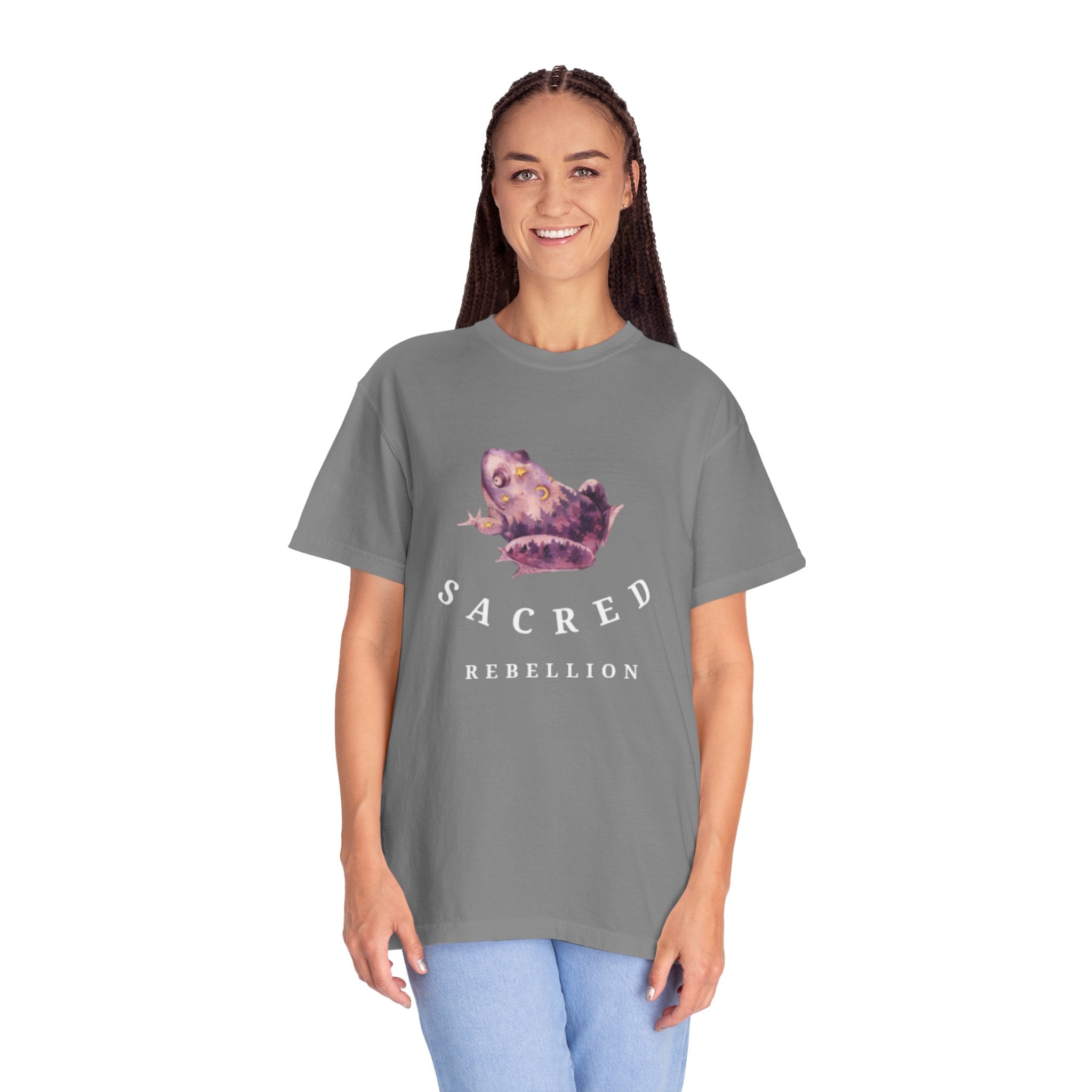 Sacred Rebellion Unisex Sacred Toad, Garment-Dyed T-shirt | Unique, Artistic Tee for Creatives, Casual Wear, Gifts, Summer Style, Spiritual, Quirky, Eco-Friendly Fashion