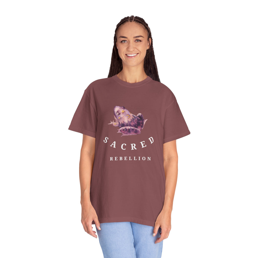 Sacred Rebellion Unisex Sacred Toad, Garment-Dyed T-shirt | Unique, Artistic Tee for Creatives, Casual Wear, Gifts, Summer Style, Spiritual, Quirky, Eco-Friendly Fashion