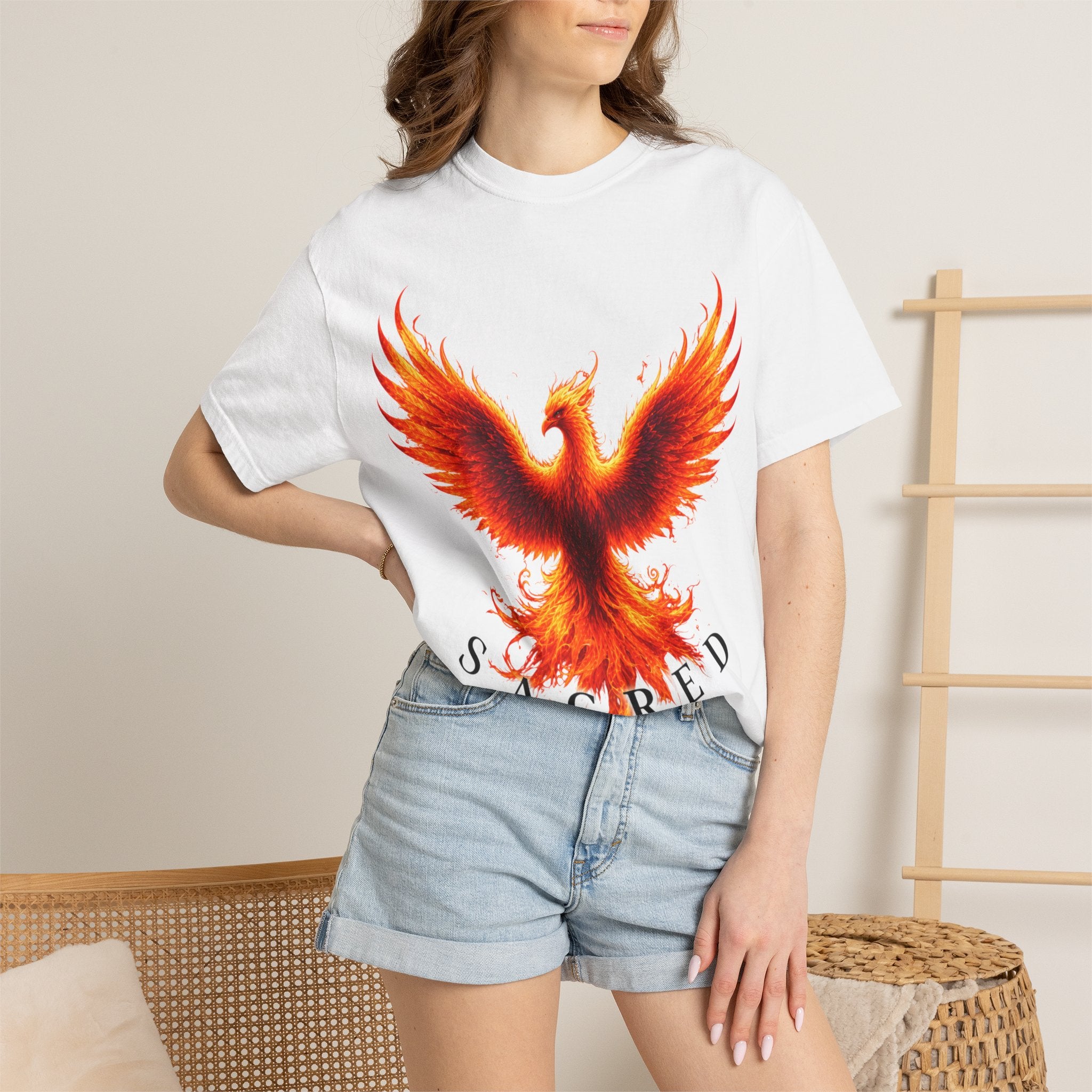 Phoenix Graphic T-Shirt — "Sacred Rebellion" Flame Bird Tee