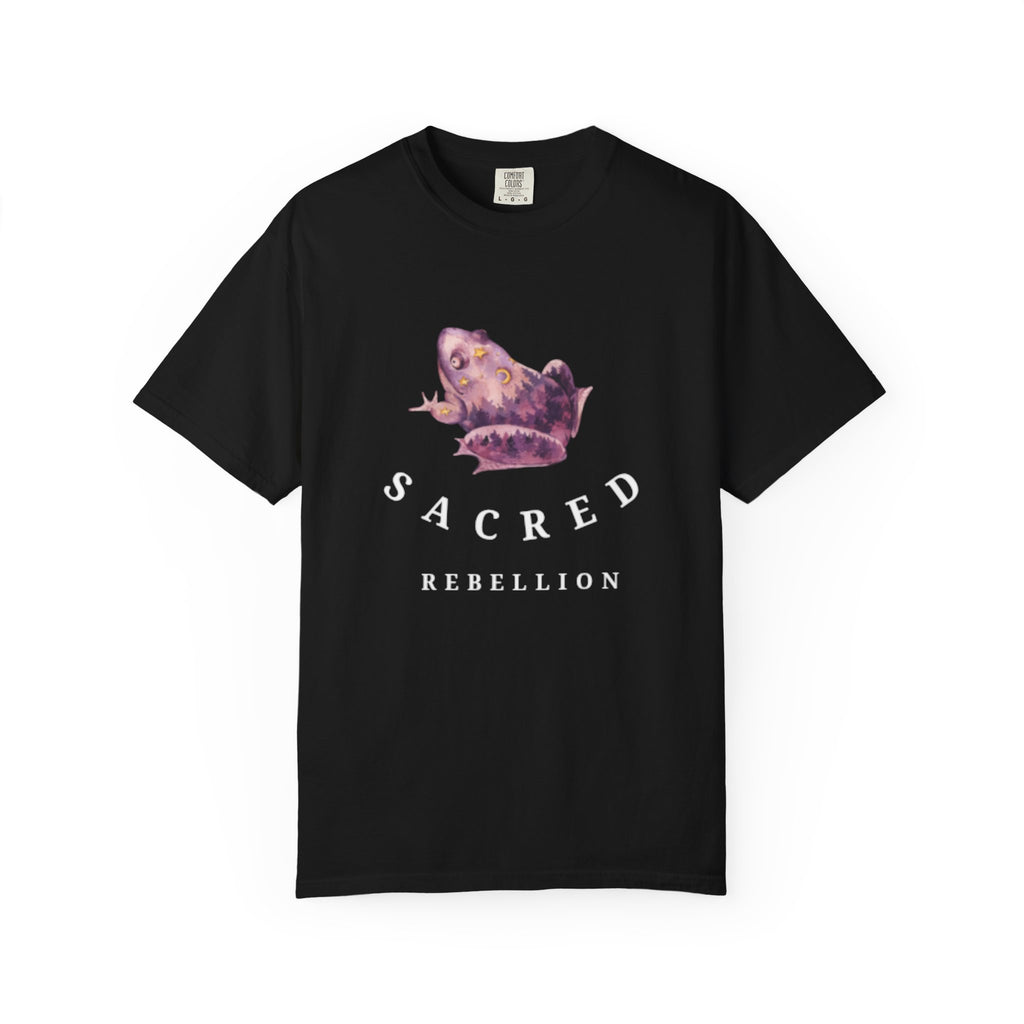 Sacred Rebellion Unisex Sacred Toad, Garment-Dyed T-shirt | Unique, Artistic Tee for Creatives, Casual Wear, Gifts, Summer Style, Spiritual, Quirky, Eco-Friendly Fashion