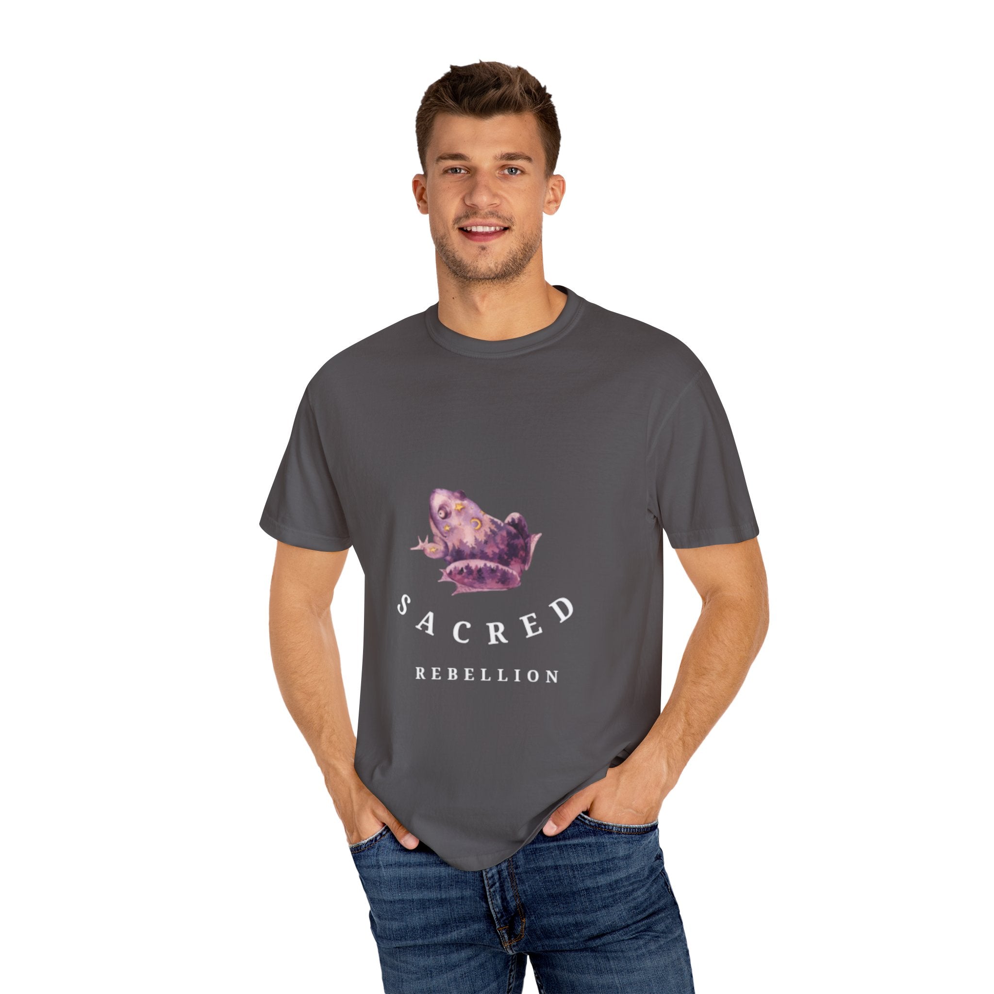 Sacred Rebellion Garment-Dyed Tee | Artistic Eco-Friendly Shirt