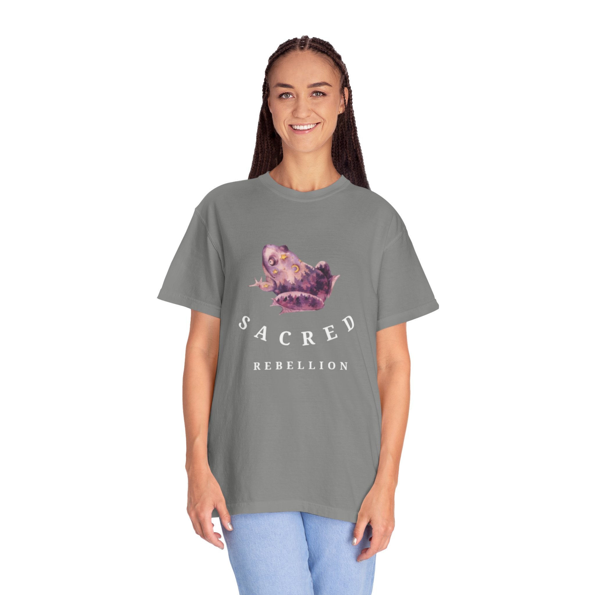 Sacred Rebellion Unisex Sacred Toad, Garment-Dyed T-shirt | Unique, Artistic Tee for Creatives, Casual Wear, Gifts, Summer Style, Spiritual, Quirky, Eco-Friendly Fashion